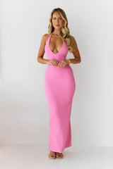 Winnie Halter Maxi Dress Pink