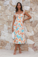 Seaside Space Midi Dress Peach