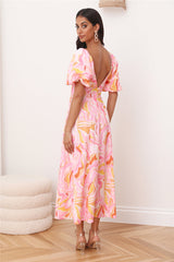 RUNAWAY Louise Midi Dress Pink