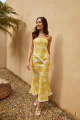 Reach The Stars Strapless Top Yellow