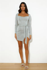 Well Known Girl Mini Dress Sage