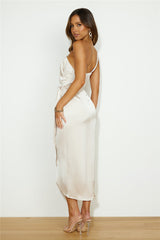 Fill My Glass Midi Dress Champagne