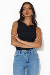 Endless Dates Mesh Crop Top Black