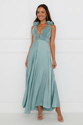 Something Special Satin Midi Dress Sage