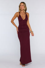 Beauty Of Night Maxi Dress Burgundy