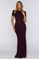 Darling Party Off Shoulder Maxi Dress Wine