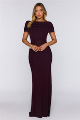 Darling Party Off Shoulder Maxi Dress Wine