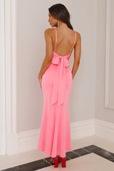 Going With The Flow Midi Dress Pink