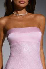 Seafoam Dreamscape Strapless Sequin Mini Dress Pink