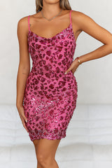 Twinkle Nights Sequin Mini Dress Pink