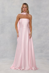 Satin Neck Scarf Light Pink