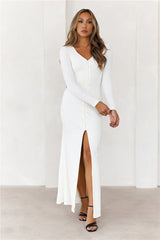 Your Style Guide Long Sleeve Maxi Dress White