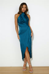 Events On High Satin Midi Dress Blue