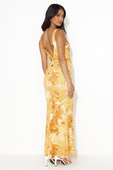 Radiant Vision Mesh Maxi Dress Orange