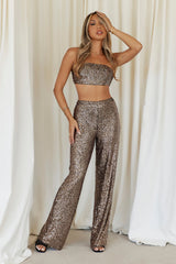 HELLO MOLLY Shimmer Life Sequin Pants Black