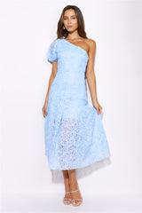 In Full Bloom Mesh Midi Dress Blue