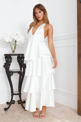 Party Of The Year Satin Maxi Dress White