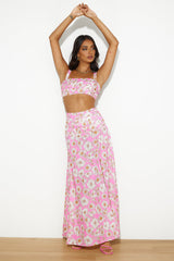 Dancing Under The Glow Maxi Skirt Pink